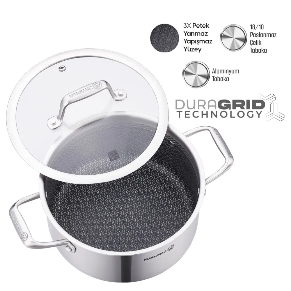 Korkmaz A3872 Casserole Altima 24x12cm / 5.4l ქვაბი - 24